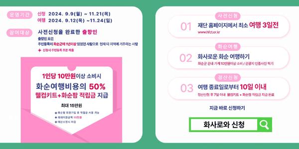 (재)화순군문화관광재단 출향인 고향방문 지원사업「화사로와, 화순」본격 시작